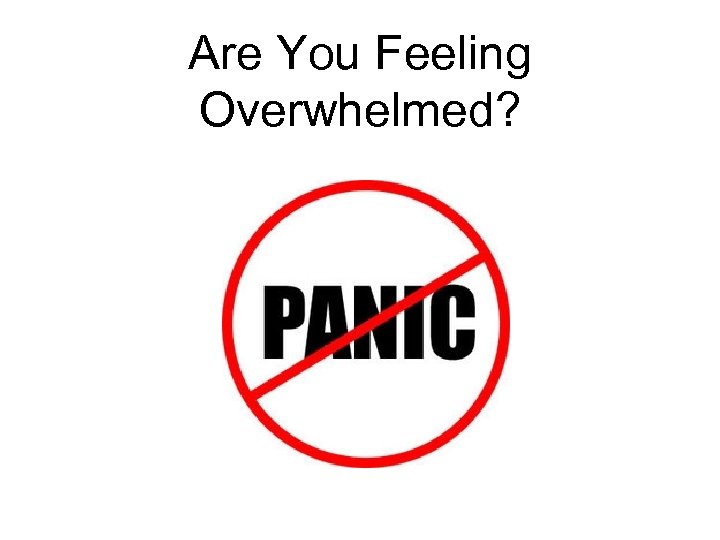 Are You Feeling Overwhelmed? 