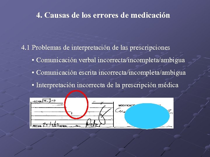 4. Causas de los errores de medicación 4. 1 Problemas de interpretación de las