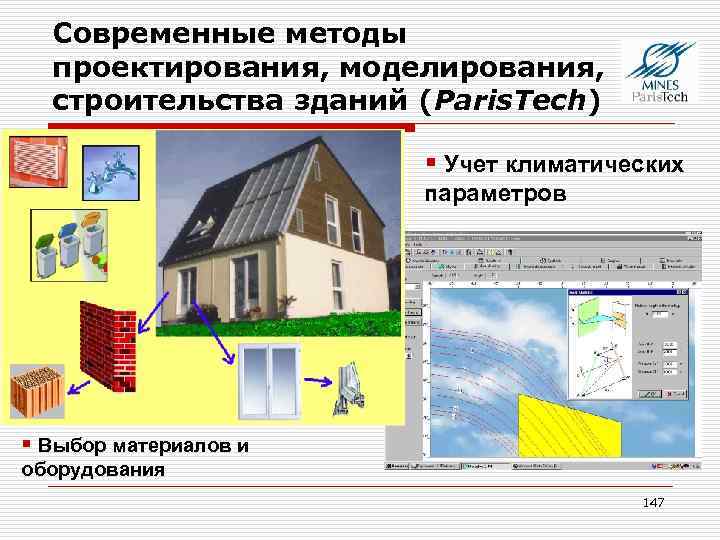 Современные методы проектирования, моделирования, строительства зданий (Paris. Tech) § Учет климатических параметров § Выбор