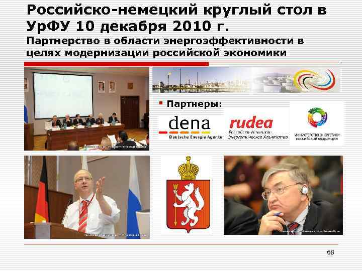 Российско-немецкий круглый стол в Ур. ФУ 10 декабря 2010 г. Партнерство в области энергоэффективности