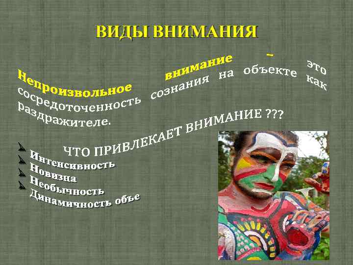 ВИДЫ ВНИМАНИЯ 