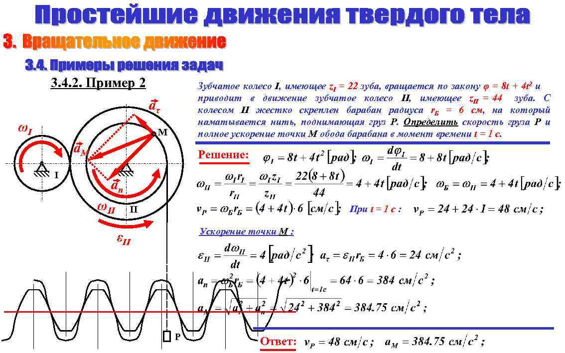 3. 4. 2. Пример 2 Зубчатое колесо I, имеющее z. I = 22 зуба,