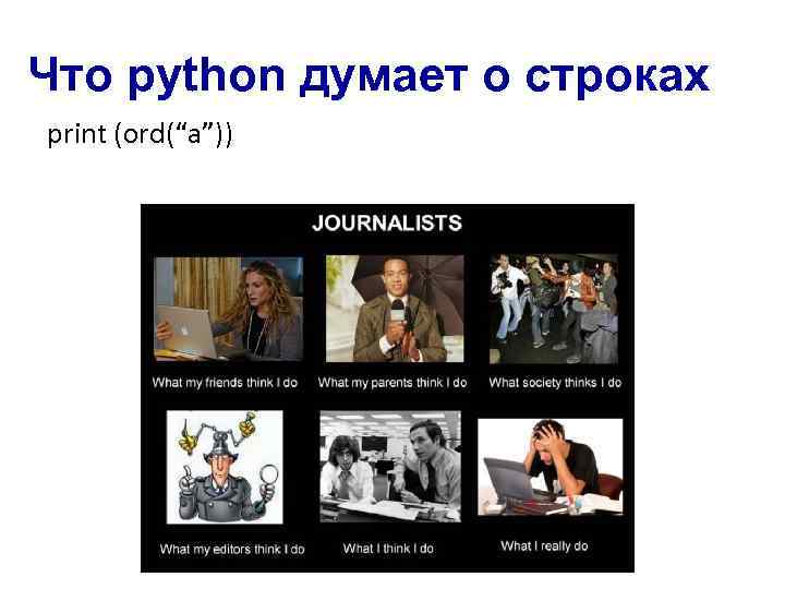 Что python думает о строках print (ord(“a”)) 