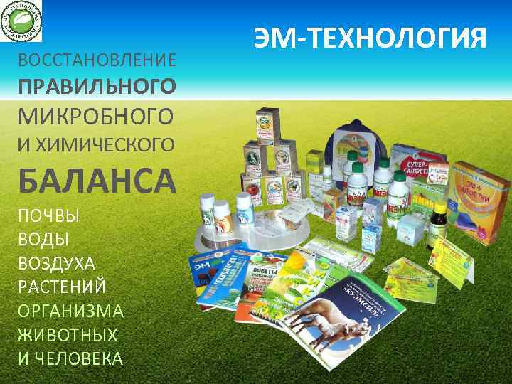 ВОССТАНОВЛЕНИЕ ПРАВИЛЬНОГО МИКРОБНОГО И ХИМИЧЕСКОГО БАЛАНСА ПОЧВЫ ВОДЫ ВОЗДУХА РАСТЕНИЙ ОРГАНИЗМА ЖИВОТНЫХ И ЧЕЛОВЕКА