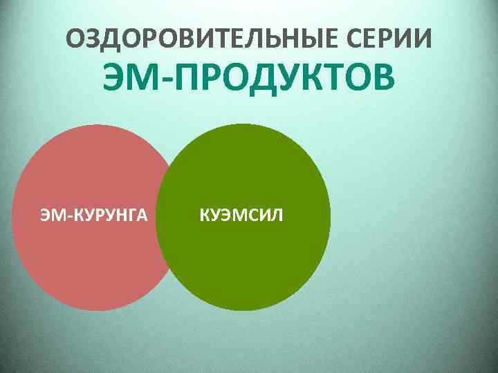 ОЗДОРОВИТЕЛЬНЫЕ СЕРИИ ЭМ-ПРОДУКТОВ ЭМ-КУРУНГА КУЭМСИЛ 