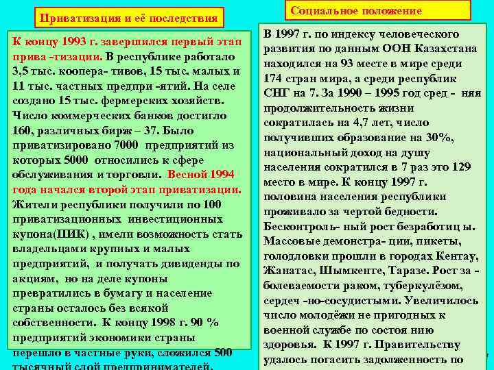 Приватизация и её последствия К концу 1993 г. завершился первый этап прива тизации. В
