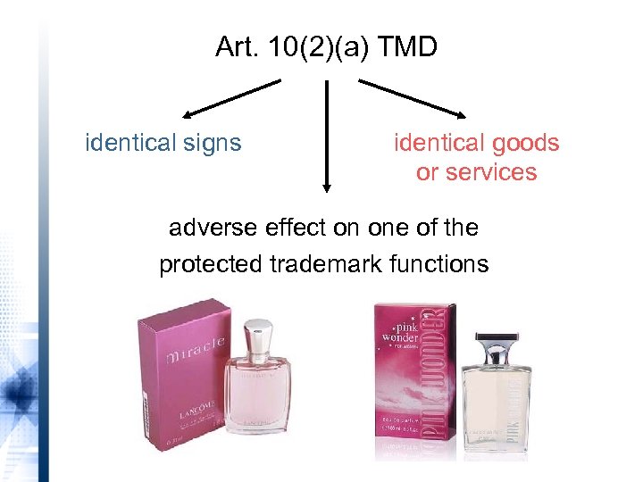 Art. 10(2)(a) TMD identical signs identical goods or services adverse effect on one of