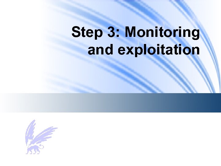Step 3: Monitoring and exploitation 