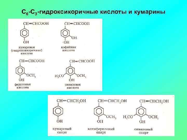 С 6 -С 3 -гидроксикоричные кислоты и кумарины 