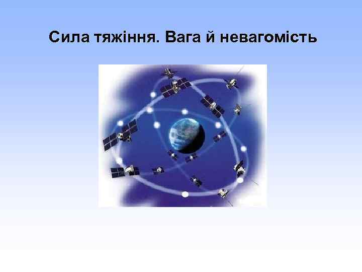 Сила тяжіння. Вага й невагомість 