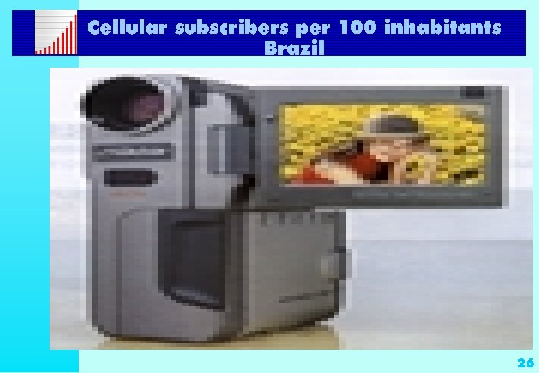 Cellular subscribers per 100 inhabitants Brazil 26 