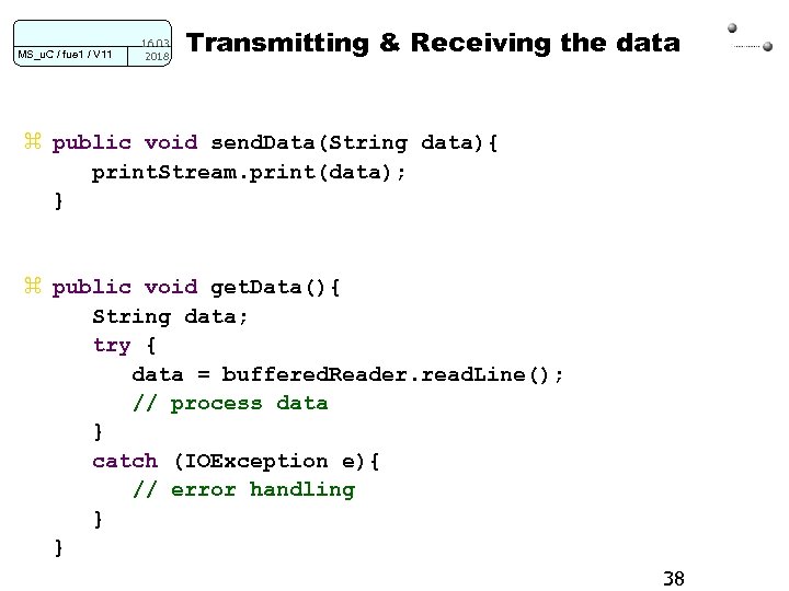 MS_u. C / fue 1 / V 11 16. 03. 2018 Transmitting & Receiving
