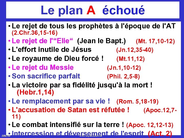 Le plan A échoué • Le rejet de tous les prophètes à l'époque de