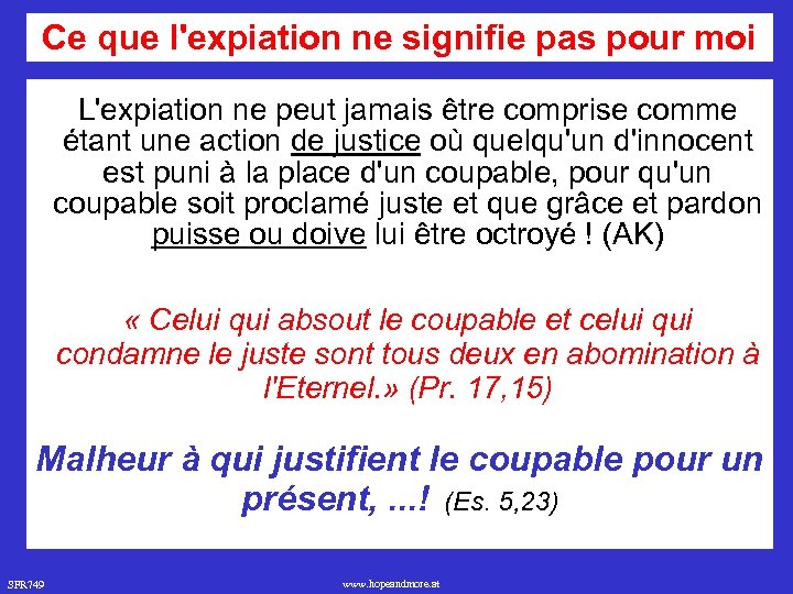 Ce que l'expiation ne signifie pas pour moi L'expiation ne peut jamais être comprise