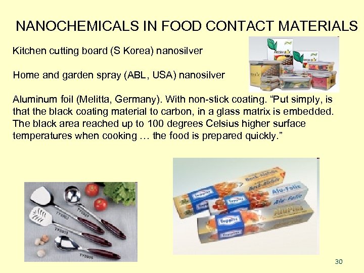 NANOCHEMICALS IN FOOD CONTACT MATERIALS Kitchen cutting board (S Korea) nanosilver Home and garden