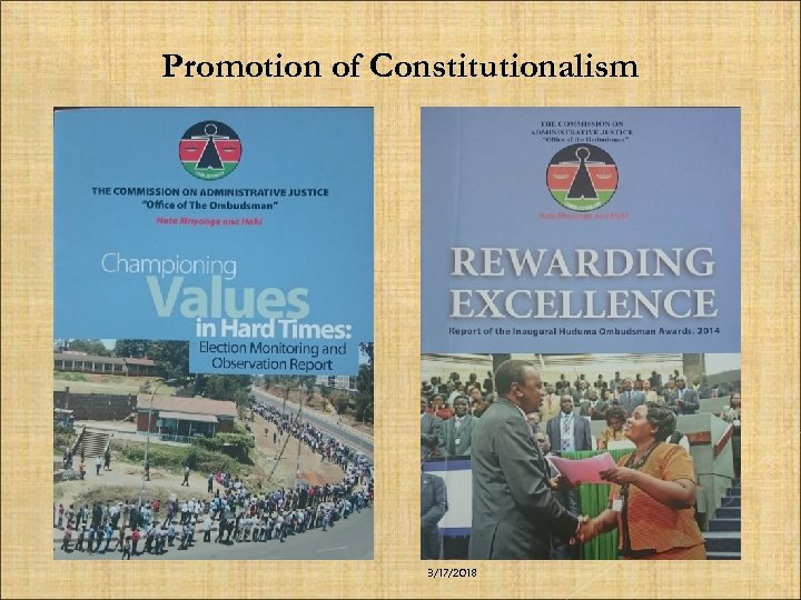 Promotion of Constitutionalism 3/17/2018 