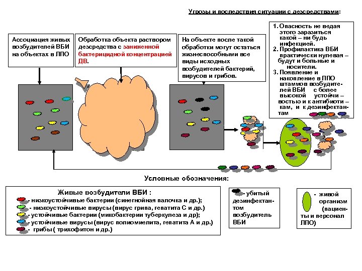 Угрозы и последствия ситуации с дезсредствами: Ассоциация живых возбудителей ВБИ на объектах в ЛПО