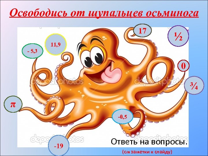 Освободись от щупальцев осьминога 17 11, 9 ½ - 5, 3 0 ¾ π