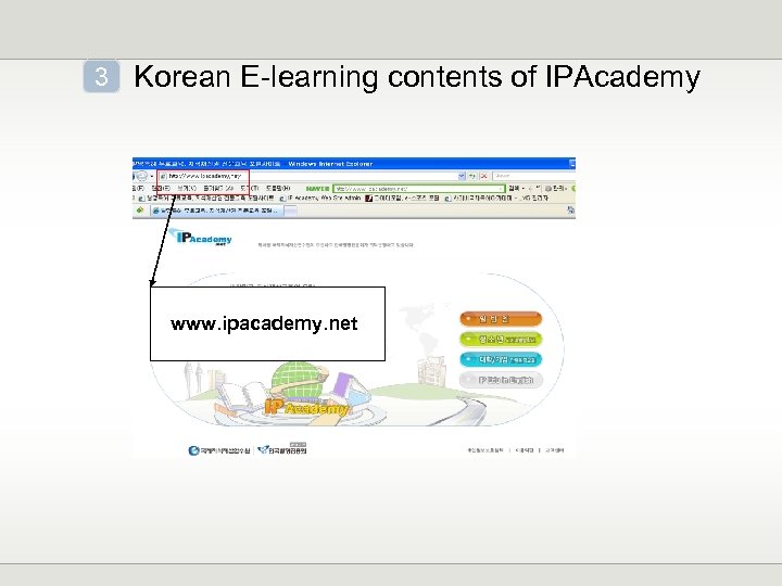 3 Korean E-learning contents of IPAcademy www. ipacademy. net 