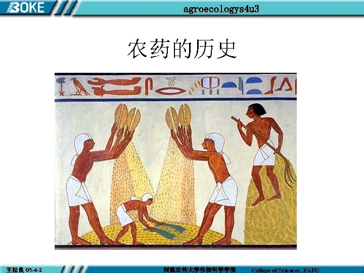 agroecologys 4 u 3 农药的历史 王松良 05 -4 -2 福建农林大学作物科学学院 College of Sciences, FAFU
