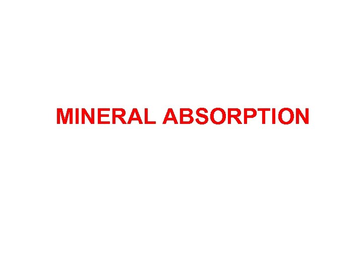 MINERAL ABSORPTION 