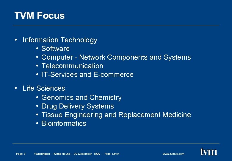 TVM Focus • Information Technology • Software • Computer - Network Components and Systems