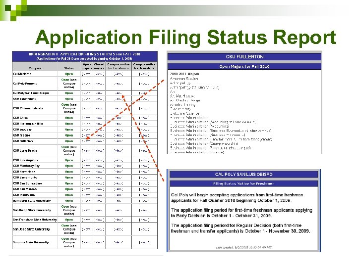 Application Filing Status Report 