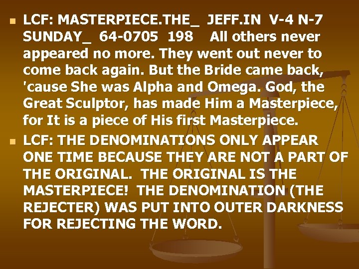 n n LCF: MASTERPIECE. THE_ JEFF. IN V-4 N-7 SUNDAY_ 64 -0705 198 All