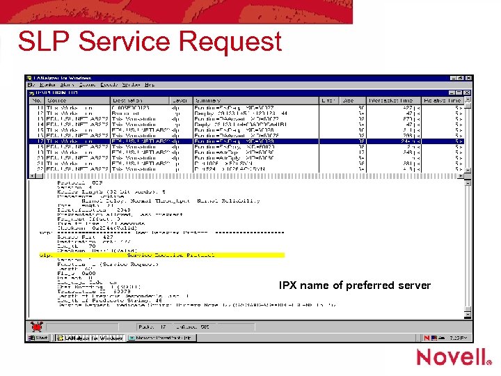 SLP Service Request IPX name of preferred server 