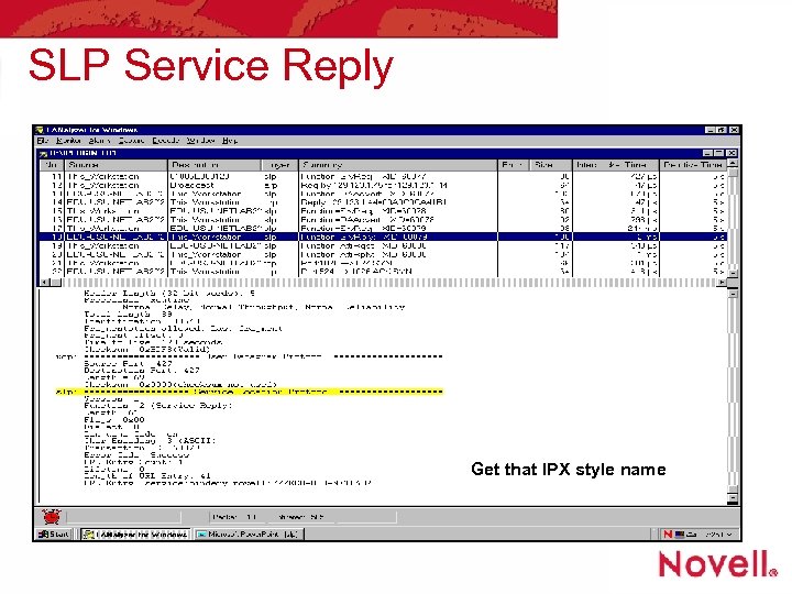 SLP Service Reply Get that IPX style name 