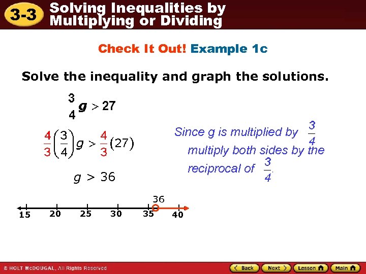 Solving Inequalities by 3 -3 Multiplying or Dividing