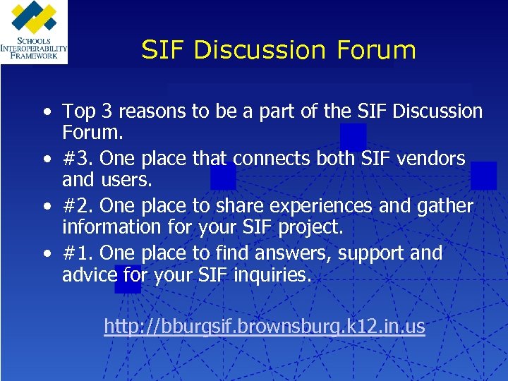 SIF Discussion Forum • Top 3 reasons to be a part of the SIF