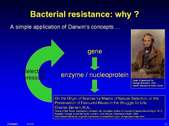 Bacterial resistance: why ? A simple application of Darwin’s concepts. . . gene Selection