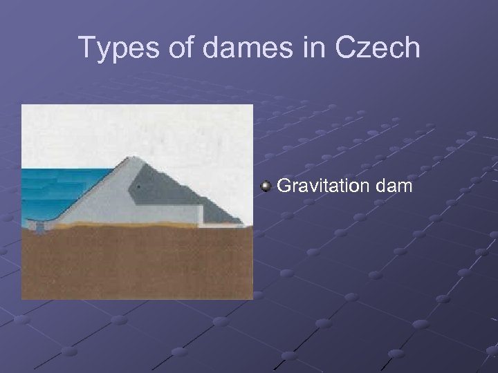 Types of dames in Czech Gravitation dam 