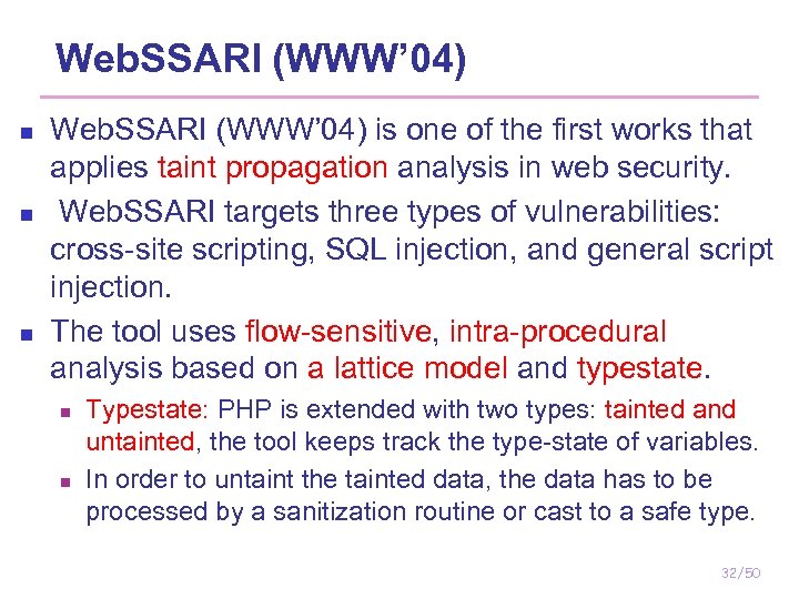 Web. SSARI (WWW’ 04) n n n Web. SSARI (WWW’ 04) is one of