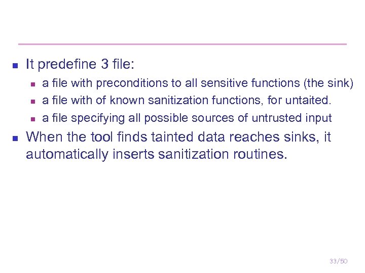 n It predefine 3 file: n n a file with preconditions to all sensitive