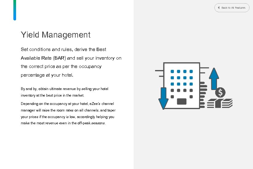 Back to All Features Yield Management Set conditions and rules, derive the Best Available
