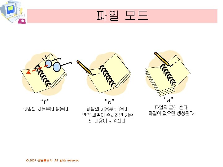 파일 모드 © 2007 생능출판사 All rights reserved 