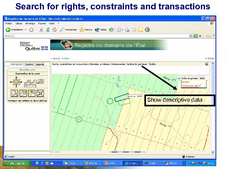 Search for rights, constraints and transactions Show descriptive data 26 