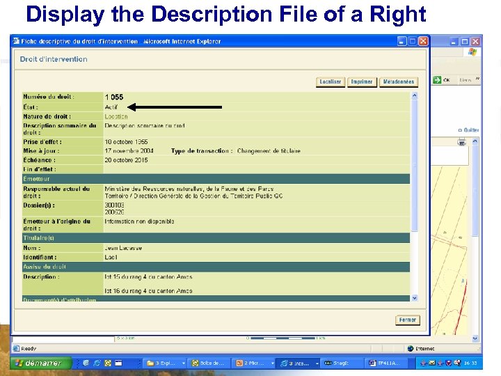 Display the Description File of a Right 27 