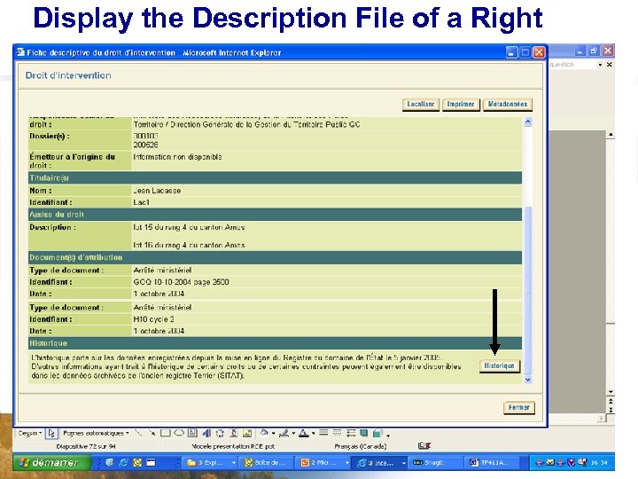 Display the Description File of a Right 28 