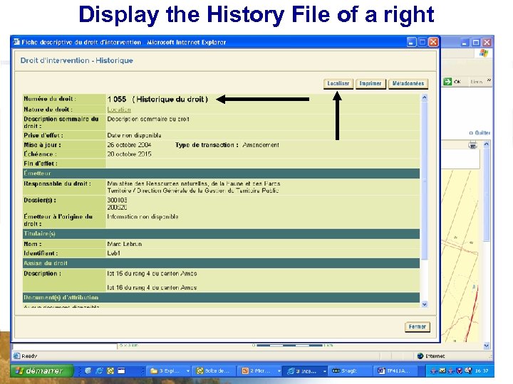 Display the History File of a right 29 