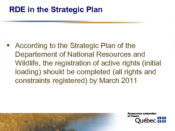 RDE in the Strategic Plan § According to the Strategic Plan of the Departement