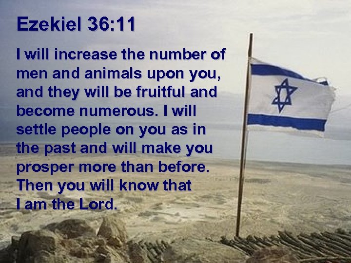 Ezekiel 36: 11 I will increase the number of men and animals upon you,