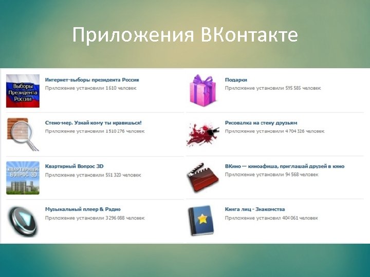 Приложения ВКонтакте 