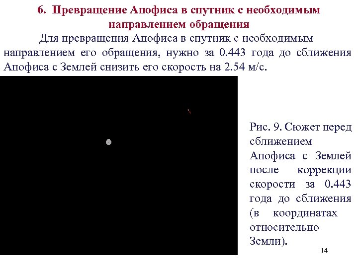 6. Превращение Апофиса в спутник с необходимым направлением обращения Для превращения Апофиса в спутник