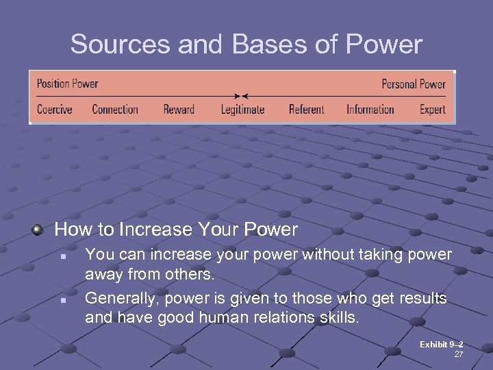 Sources and Bases of Power How to Increase Your Power n n You can