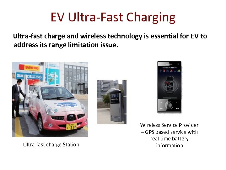 EV Ultra-Fast Charging Ultra-fast charge and wireless technology is essential for EV to address