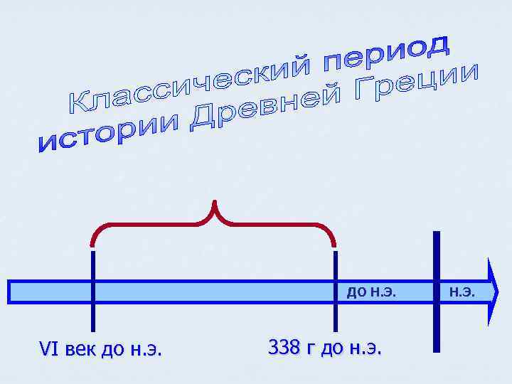 ДО Н. Э. VI век до н. э. 338 г до н. э. Н.