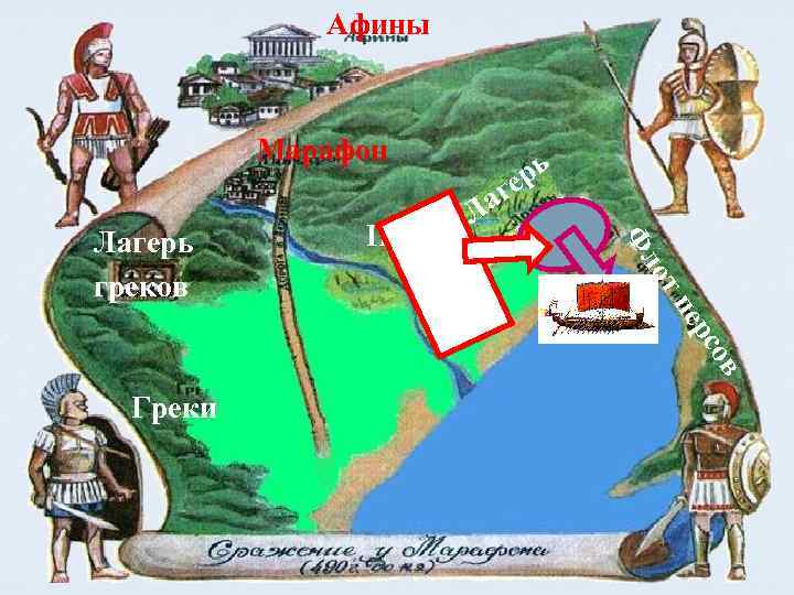 Афины Марафон Ф т ло ов рс пе Лагерь греков рь ге в Ла